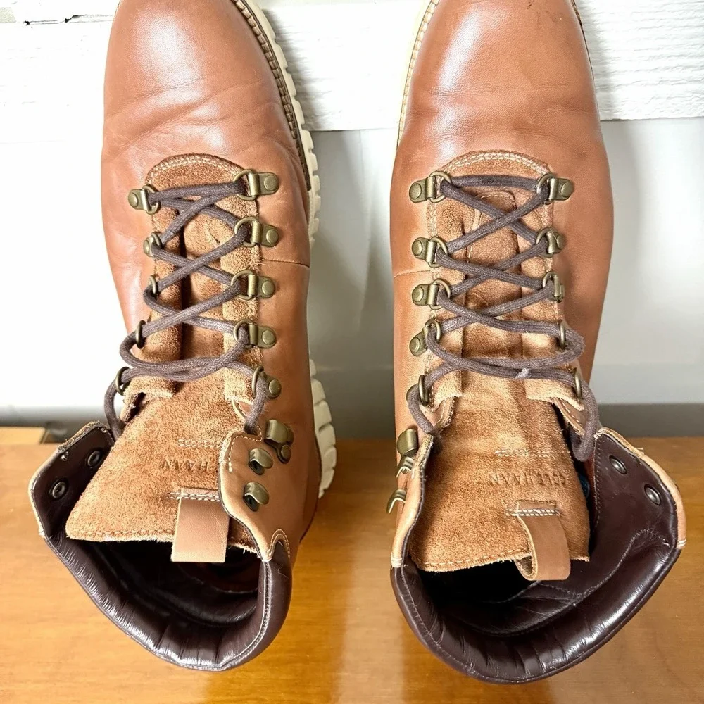 Cole Haan Men's Zerogrand Boot Size 11M Hiker Water Resistant British Tan Casual